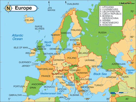 A Map Of The Countries Of Europe Map Ireland Counties And Towns