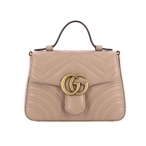 Gucci Gg Marmont Mini Quilted Leather Bag With Shoulder Strap Mini Bag Gucci Women Beige