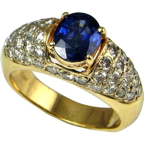 Deep Ceylon Blue Sapphire Diamond Engagement Ring Sapphire Diamond from ...