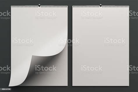 weiße wand kalender mockup auf schwarzem hintergrund stock vektor art und mehr bilder von