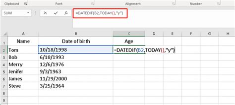 How To Calculate Age From Date Of Birth In Excel My Microsoft Office