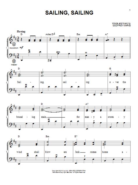 Ein akkordeon spielen sie nicht wie andere musikinstrumente und es gibt große unterschiede. Sailing, Sailing Noten | Gary Meisner | Akkordeon