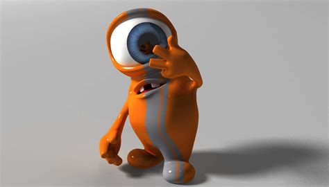 Cartoon Orange Alien 3d Model By Supercigale