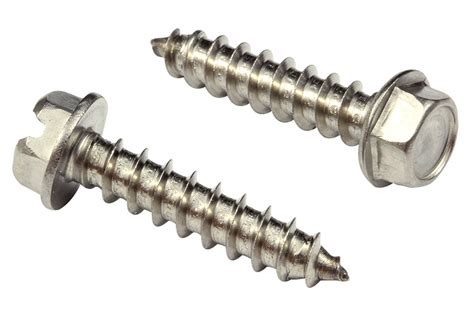 12 X 1 Stainless Indented Hex Washer Head Screw 25 Pc