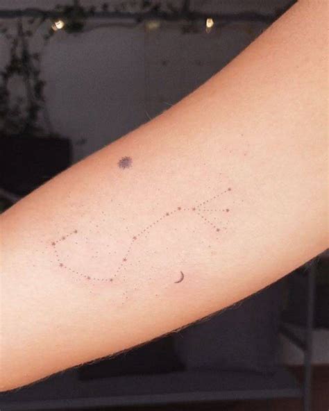 Fine Line Scorpius Constellation Tattoo On The Inner