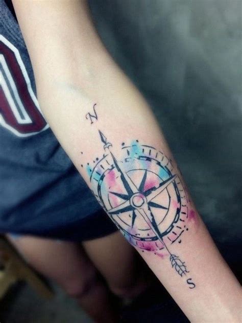 20 Awesome Compass Tattoo Ideas Watercolor Compass Tattoo Compass