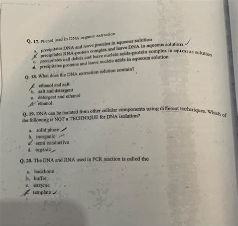 The basis of extractive techniques is the like dissolves like rule. Q. 17. Phenol Used In DNA Organic Extraction A, Pr ...
