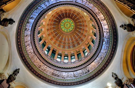Illinois State Capitol Rotunda Dome In Springfield Illinois Encircle