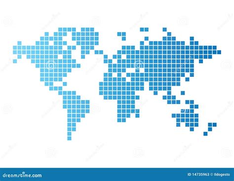 World Map Of Blue Tiles Stock Photos Image 14735963