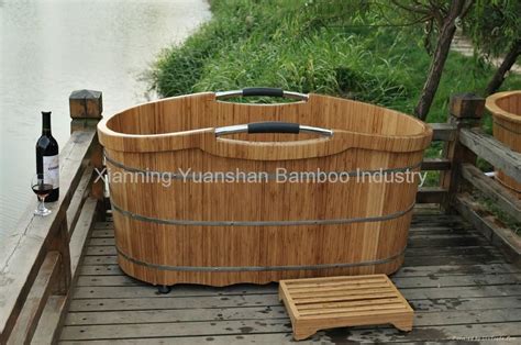 50 soothing outdoor spa ideas for your home soaking tub shower combo. bamboo portable bath tub | Portable bathtub, Bathtub ...