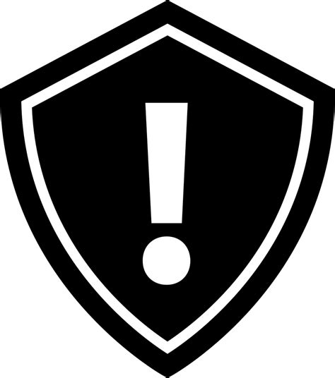 Security Alert Symbol Of An Exclamation Sign Inside A Shield Svg Png