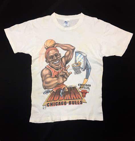 Vintage 90s Dennis Rodman Chicago Bulls T Shirt Medium Etsy