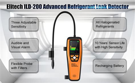 Elitech Ild 200 Advanced Refrigerant Leak Detector Halogen Leakage