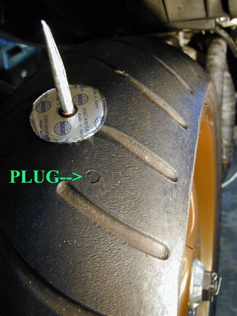 If a patch on the rear tire becomes. To plug a tire or not?