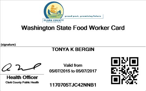 Oct 08, 2020 · a 5 year card can be issued to you if you have completed an approved advanced training course such as a servsafe food manager course within the last 2 years and you have a washington state food worker card that is due to expire within the next 60 days. Food Handlers Card Washington State Clark County - My Food