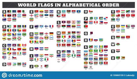 World Flags In Alphabetical Order Stock Vector Illustration Of France