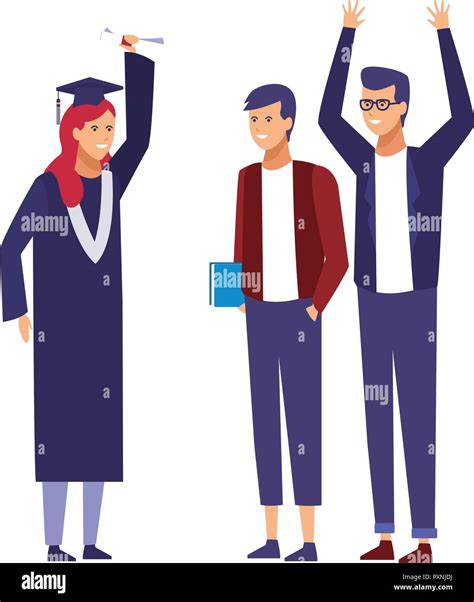 Students On Graduation Stock Vector Image And Art Alamy