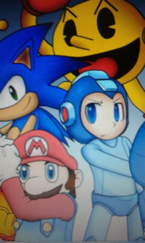 Mario Vs Sonic Vs Mega Man Vs Pac Man Smash Amino