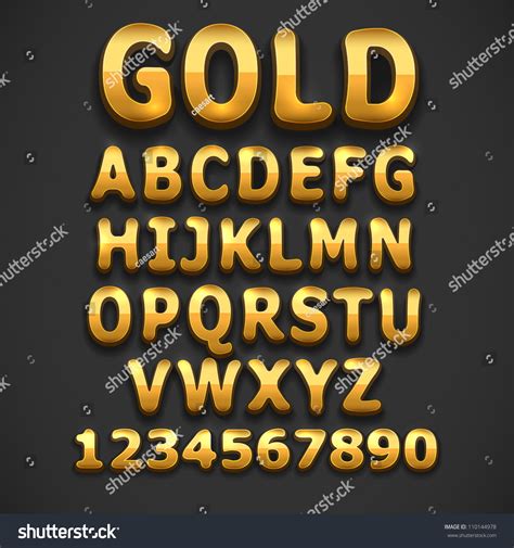 Golden Vector Font 110144978 Shutterstock