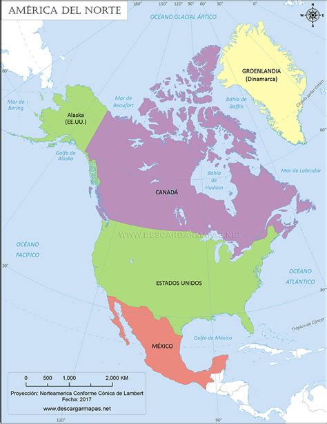 Mapa De América Del Norte Descargar Mapas