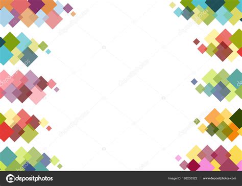 Decorative Frame Colorful Squares White Background Place Text