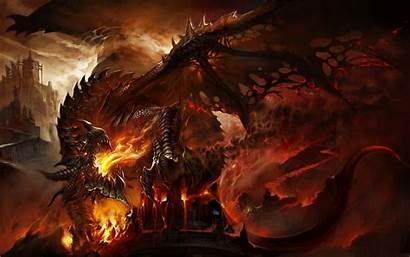 Fire Dragons Fantasy Warcraft Artwork Abstract Desktop