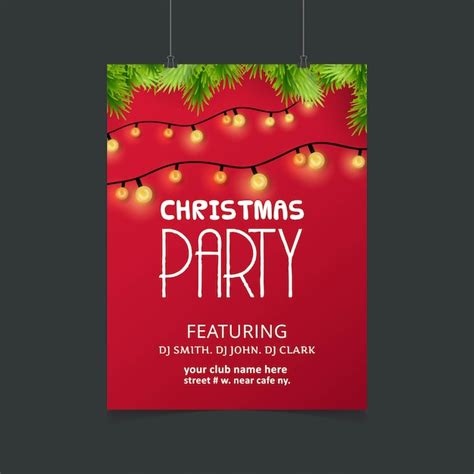 Premium Vector Christmas Card Design With Elegant Design And Red