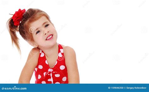 Little Girl Posing In The Studio Close Up Stock Photo Image Of