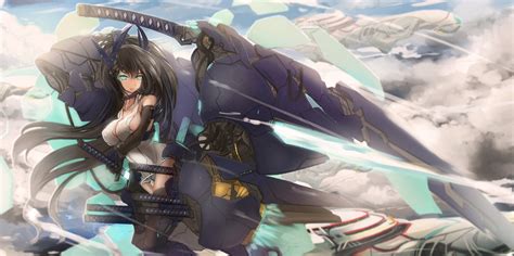 Anime Anime Girls Sword Weapon Original Characters Black Hair Wallpaper