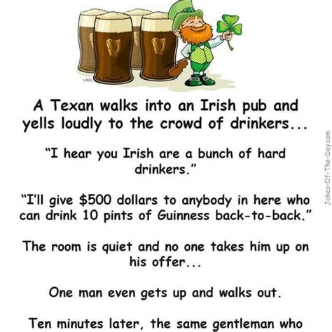 Irish Joke A Texan Walks Into A Bar In Ireland Irish Jokes Irish Quotes Funny Irish Pub
