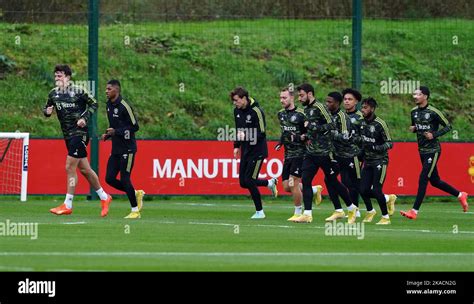 Manchester United Players During A Training Session At The Aon Training
