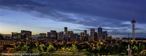 Denver is the capital city of colorado and the most populous city in the state. City lights of Denver with a crescent moon | Denver ...