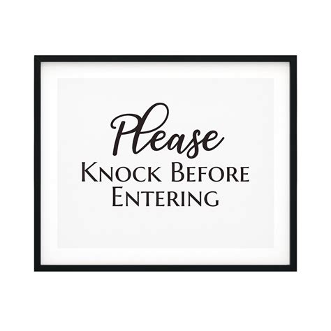 Please Knock Before Entering Unframed Print Business And Events Etsy