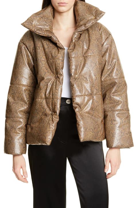 The cold never bothered me anyway. Nanushka Hide Snake Print Puffer Jacket | Nordstrom