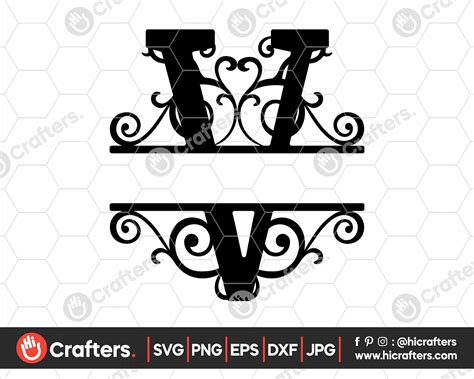 Download FREE Split Monogram V SVG, Split Letter V SVG in 2020 ...