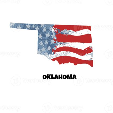 Free Usa State Oklahoma State Silhouette Watercolor American Flag