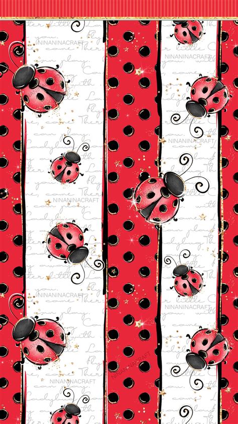 Cute Ladybug Digital Papers Ladybird Patterns By Etsy