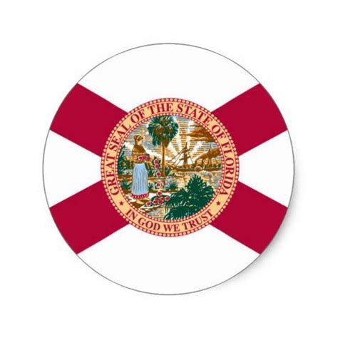 Florida State Flag Classic Round Sticker Florida State