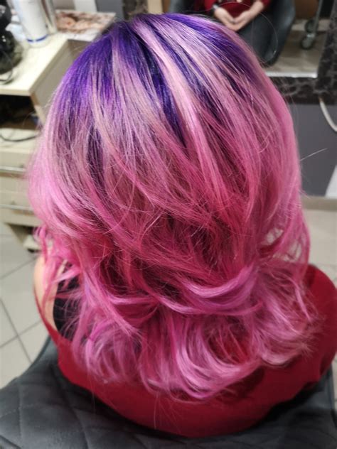 Purple And Pink Hairs Whit Elumen Pink Hair Long Hair Styles Hair