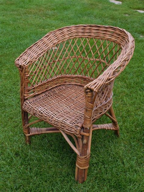CHAISE FAUTEUIL ENFANT VINTAGE EN OSIER ROTIN HAUT 53 CM ...