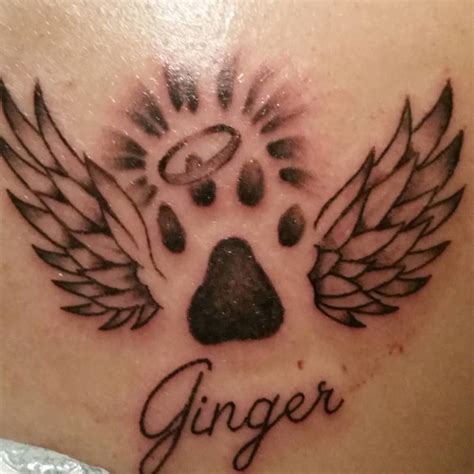 My First Tattoo In Memory Of Ginger My Chocolate Lab Tatring