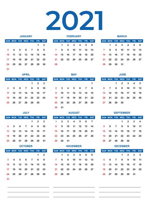 2021 Calendar Vector 12 Month 3445780 Vector Art At Vecteezy