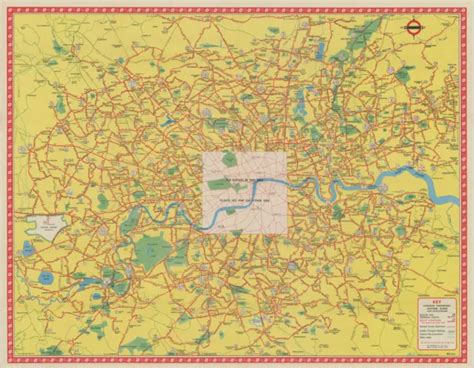London Transport Bus Map Central Area Inc Trolleybuses Lewis 1955 Old