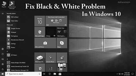 How To Fix Black White Screen Problem In Windows 10 Youtube Gambaran