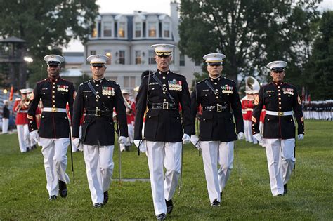 Marine Corps Leadership The Parade Staff Marches During A Retirement