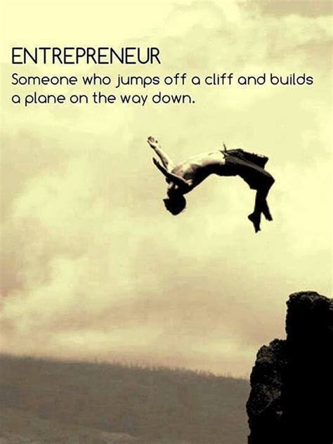 Entrepreneur Someone Who Jumps Off A Cliff And Builds A Plane On The