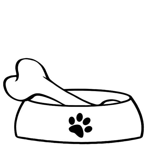 For kids & adults you can print dog or color online. Dog Food Bone in a Bowl Dish Coloring Pages - Free ...