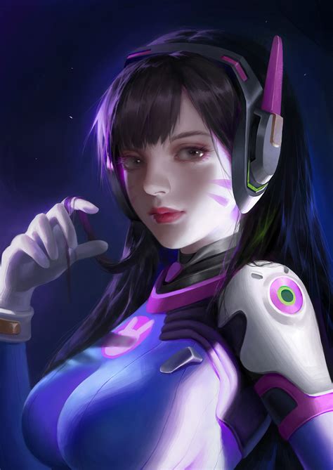 Black Haired Female Animated Character Overwatch D Va Overwatch Hd