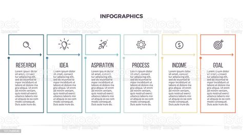 Business Infographics Informational Table With 6 Steps Column Options