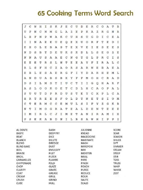 Food Word Search Puzzles Printable